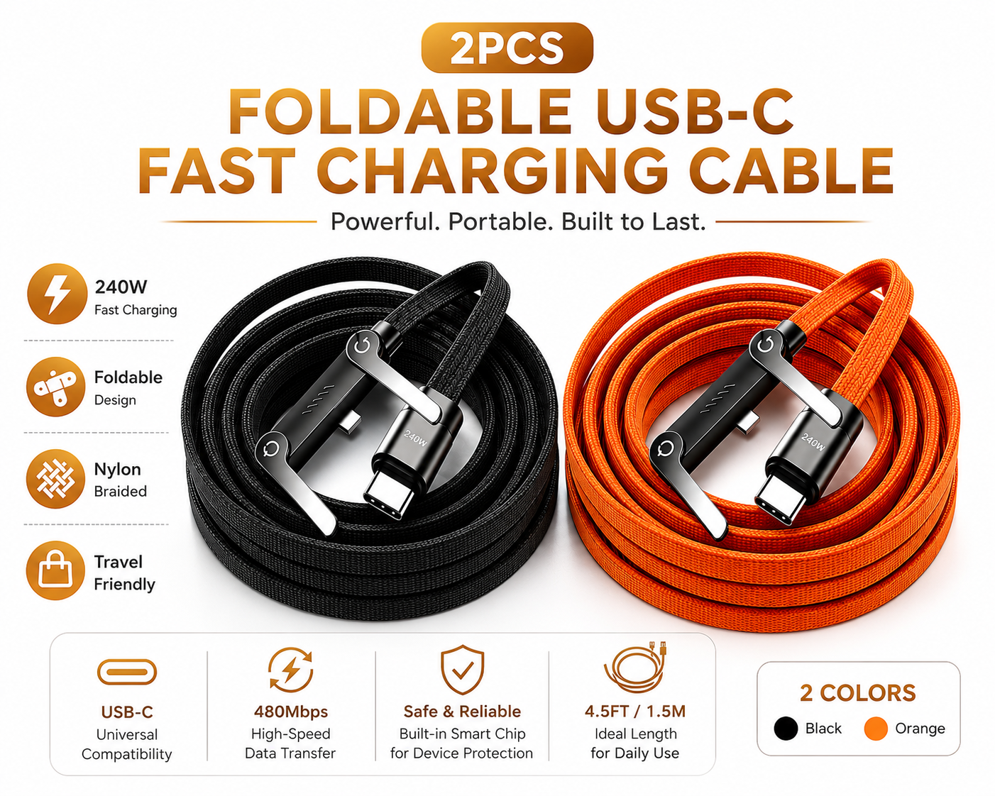 240W Fast Charging Cable With Stand | USB C Braided Cord Review 2026