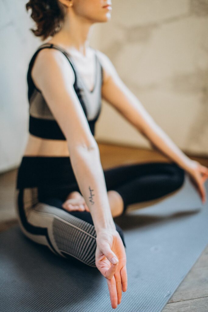 Woman meditating for healing and positive energy